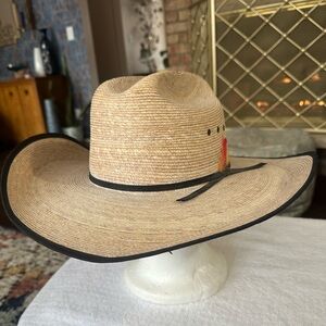 Western Straw Cowboy Hat Size 7-3/8"